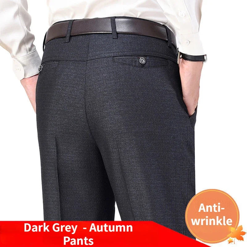 New Men's Autumn Thick Summer Thin Casual Suit Pants Classic Business Fashion Stretch Trousers Male Brand Clothes GOZBKF