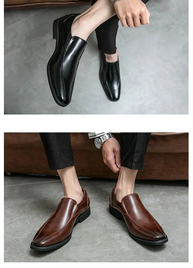 Casual Business Leather Shoes Men Loafers Formal Wedding Shoes Leisure Party Office Flats Men's Social Dress Moccasins
