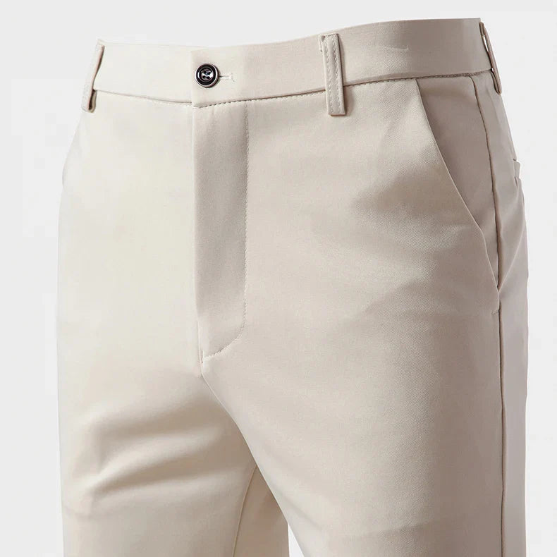 Men's Stretchy Casual Pants Business Suit Pants Spring Summer Breathable Dress Pants Full Length Homme Work Trousers
