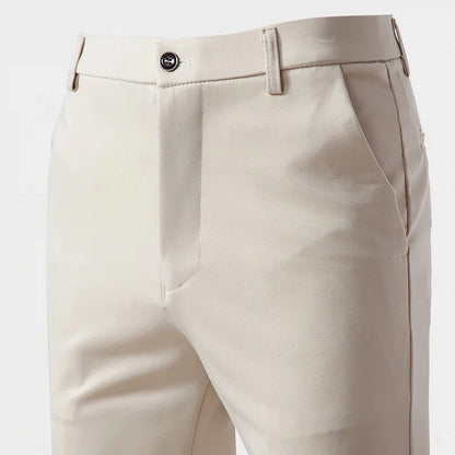 Men's Stretchy Casual Pants Business Suit Pants Spring Summer Breathable Dress Pants Full Length Homme Work Trousers