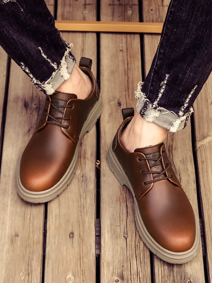 Handmade Men's Business Casual Shoes Comfortable Classic Lace-Up Work Shoes Fashionable Wedding Men's Footwear