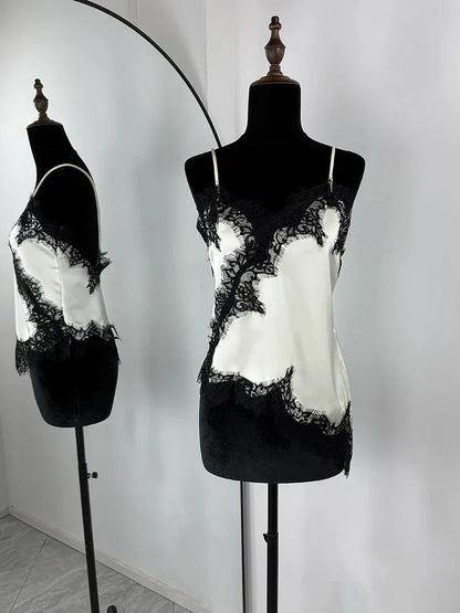 Lace Mini Spaghetti Strap Dress For Women Backless Slit Sexy Dress Evening Party Bodycon Female Elegant Dress High Waist