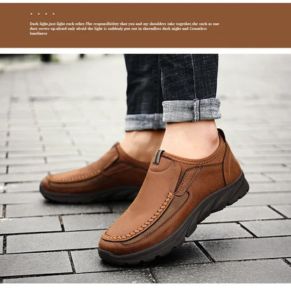 Sapatos Casuais Masculinos Respiráveis Mocassins Tênis Moda Confortável Plano Feito à Mão Retrô Lazer Mocassins Sapatos Masculinos