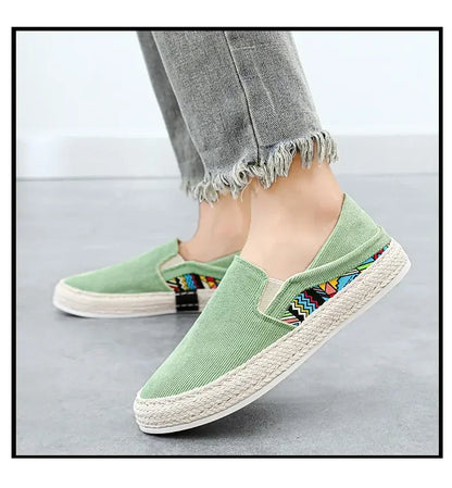 Sapatilhas Casuais Masculinas de Lona Tênis Masculino Slip-on Vulcanizado Confortáveis Sapatilhas Masculinas Mocassins Sapatos de Condução Zapatos Hombre