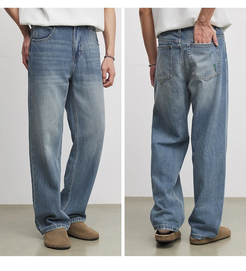 Fashion Men's Heavyweight 369g Bamboo Lyocell Jeans For Men's Spring And Autumn 2026 New Clanfit Straight Casual Pants