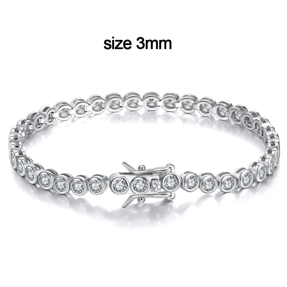 D VVS1 Round Moissanite Tennis Bracelet Original s925 Sterling Silver Plated 18k Gold with GRA Bracelets for Women Man