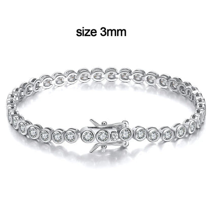 D VVS1 Round Moissanite Tennis Bracelet Original s925 Sterling Silver Plated 18k Gold with GRA Bracelets for Women Man