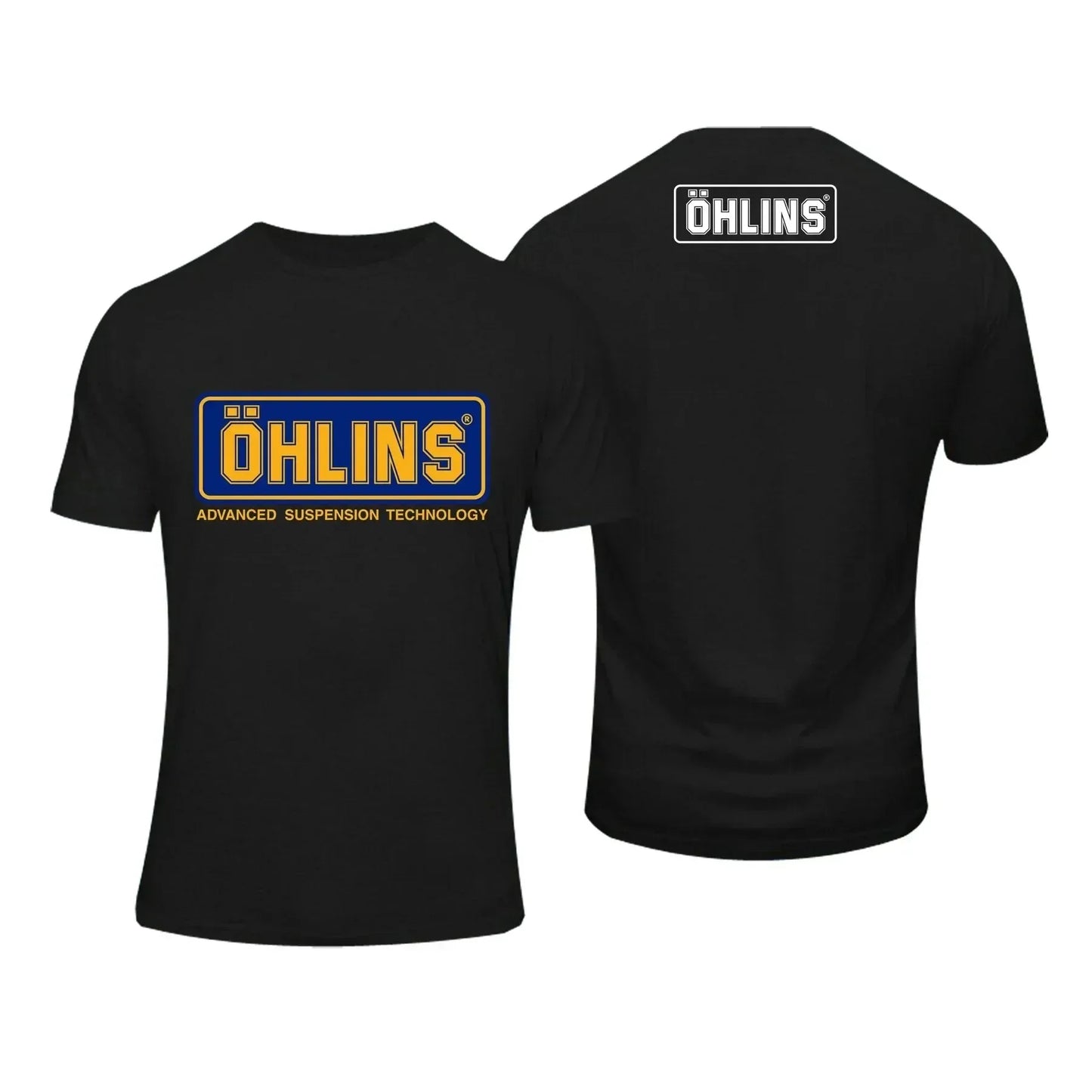 Tees Men Ohlins Shock Suspension Car Motorcycle Sport Racing T Shirt Summer Casual Oversized men's Short sleeve