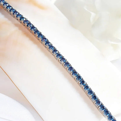 Certified 3/4/5mm Full Moissanite Diamond Tennis Bracelets for Women Man Colorful Gem Sparkling 925 Sterling Silver Chain