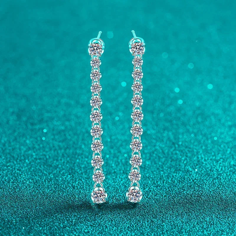 Full Moissanite Earrings for Women S925 Sterling Silver with Gold Plated Ear Stud Wedding Party Luxury Earring Jewelry