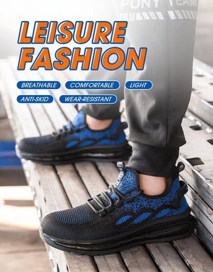 Women Lightweight Safety Shoes Casual Cushioned Work Sneakers Steel Toe Shoes Construction Safety Boots Anti-smash Work Shoes