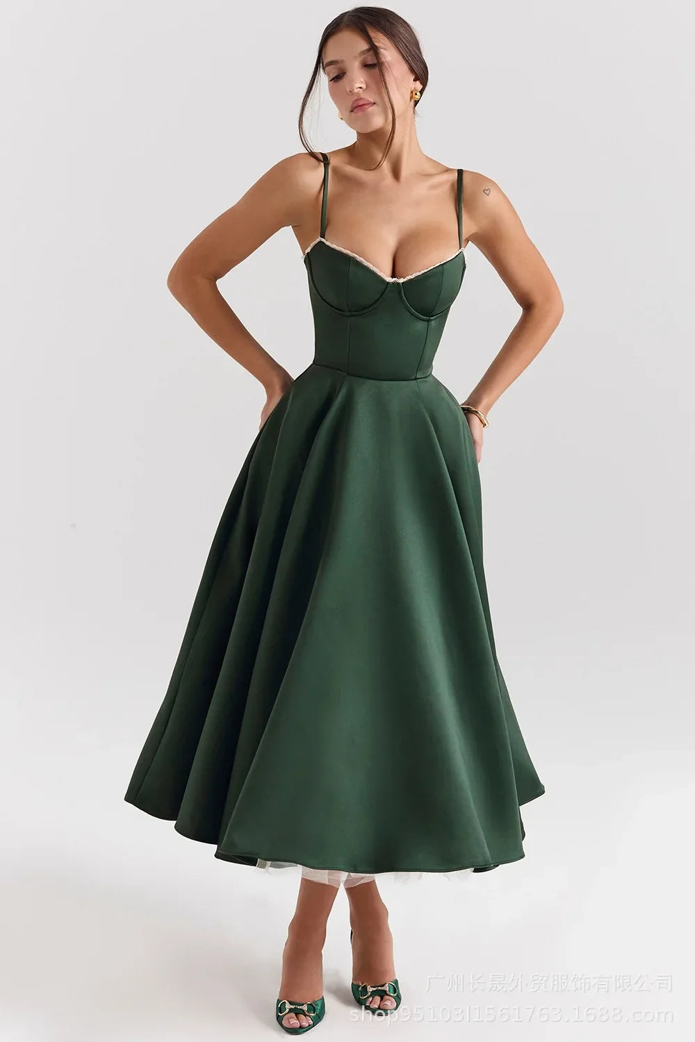 Summer Long Evening Dress Elegant 2025 New Arrivals Spaghetti Strap Corset Bustier Dress Satin Prom Dress Women