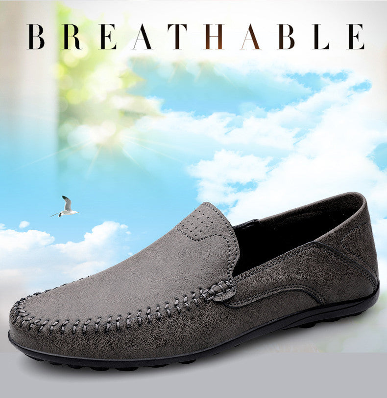 Fashion Men Casual Leather Shoes Luxury Italian Soft Men Loafers Handmade Moccasins Men Breathable Slip on Boat Shoes Plus Size