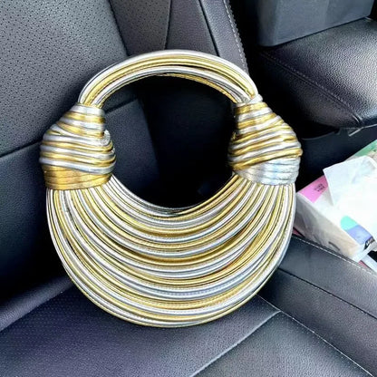 Luxury Designer Handbags Hand-woven Noodle Bag Knot Bag silver Dinner Bag