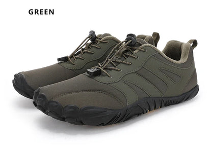 Men's Winter Warm Barefoot Shoes Waterproof Wide Toe Non-Slip Rubber Sole Plush Lined Hiking Shoes Outdoor Sneakers Running Shoe