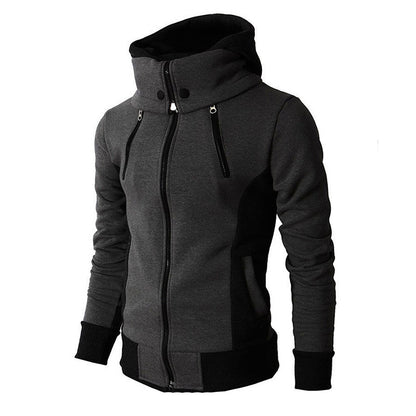 Zipper Men Jackets Autumn Winter Casual Fleece Coats Bomber Jacket Scarf Collar Fashion Hooded Male Outwear Slim Fit Hoody