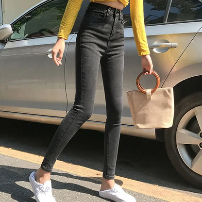High Waist Big Size 25-34 Denim Pants