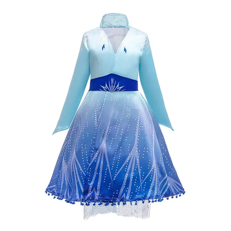 Vestido Elsa 2 Fantasia Meninas 3 5 6 8 10 Anos Infantil Halloween Cosplay Princesa Vestido Aniversário Roupa Festa