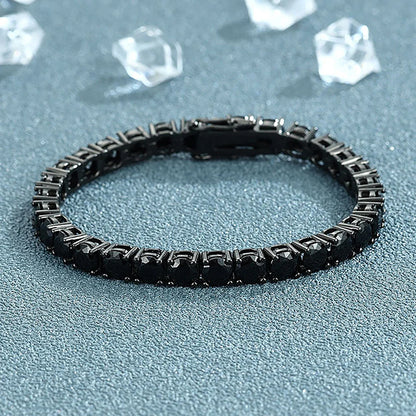 3/4/5/6.5mm Moissanite Diamond Tennis Bracelet for Men Women 925 Silver Plated 18K Black Gold Diamond Bracelets with Certificate