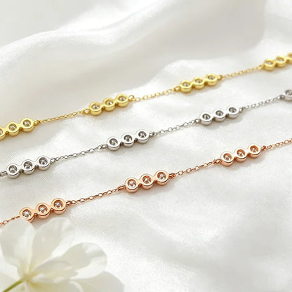 3mm Bubbles Adjustable Real All Moissanite Bracelets for Women Men Classic Lab Diamond Chain S925 Sterling Silver Jewelry