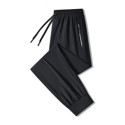 Plus Size 8xl 7xl 6xl Men Sports Pants Quick-Drying Men Trousers Joggers Sportswear Solid Sweatpants Male Elastic Ice Silk Pant