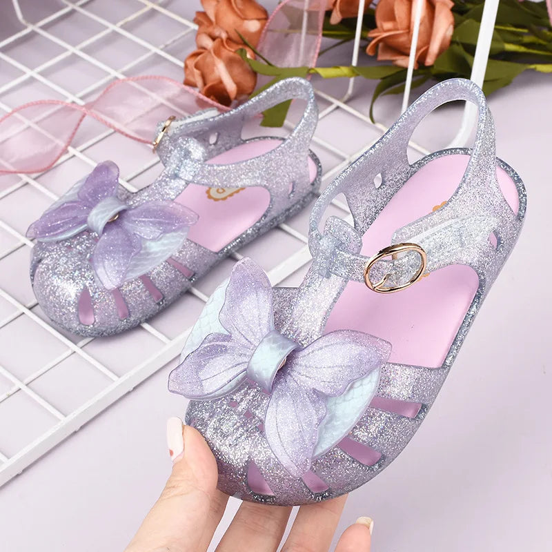 2025 Summer New Children's Sandals Fashion Mermaid Girl Princess Sandals Soft Bottom Non Slip Kid's Casual Jelly Beach Shoes