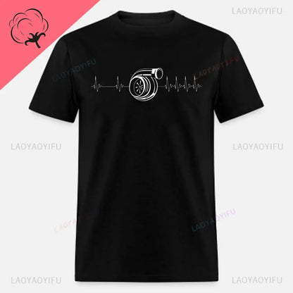 New Boost Turbo Engine Printing T-Shirt Car Parts Funny Mechanic Cotton Teemen 2024 Summer Fashion Top Personality Mans Clothing