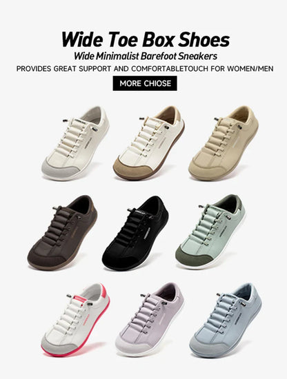 Barefoot Shoes Unisex Wide Toe Artificial Leather Sneakers Zero Drop Slip On Outdoor Lightweight Comfortable Shoes