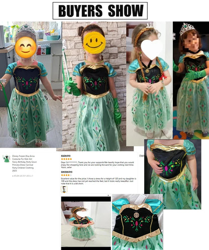 Full Printing Kids Cosplay Anna Princess Costume Fancy Birthday Carnival Party Prom Dress Toddler Role Play Clothing Outfits