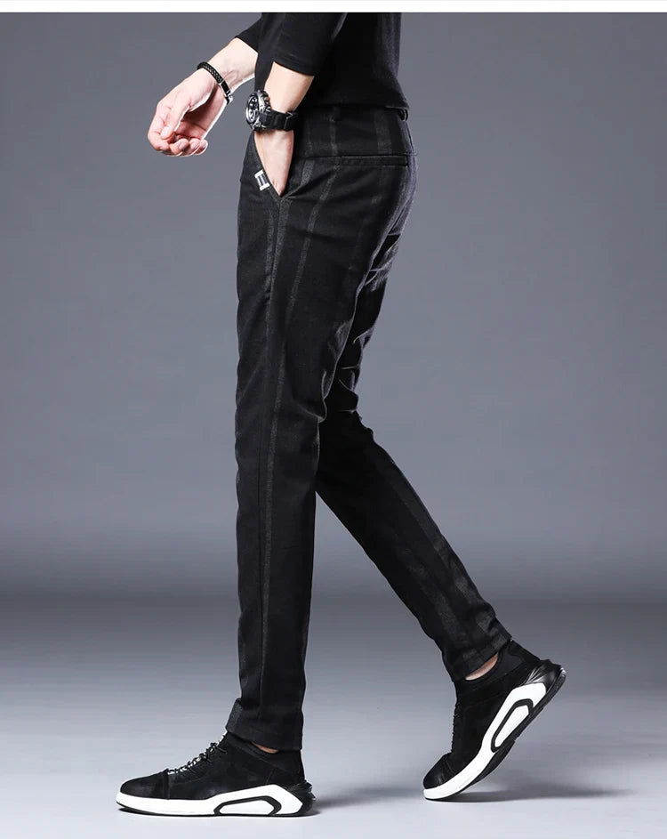 Business Casual Pants Men Slim Fit Fashionable Outdoor Elastic Breathable Sports Pants Formal Fashion Korean Clothes Trousers