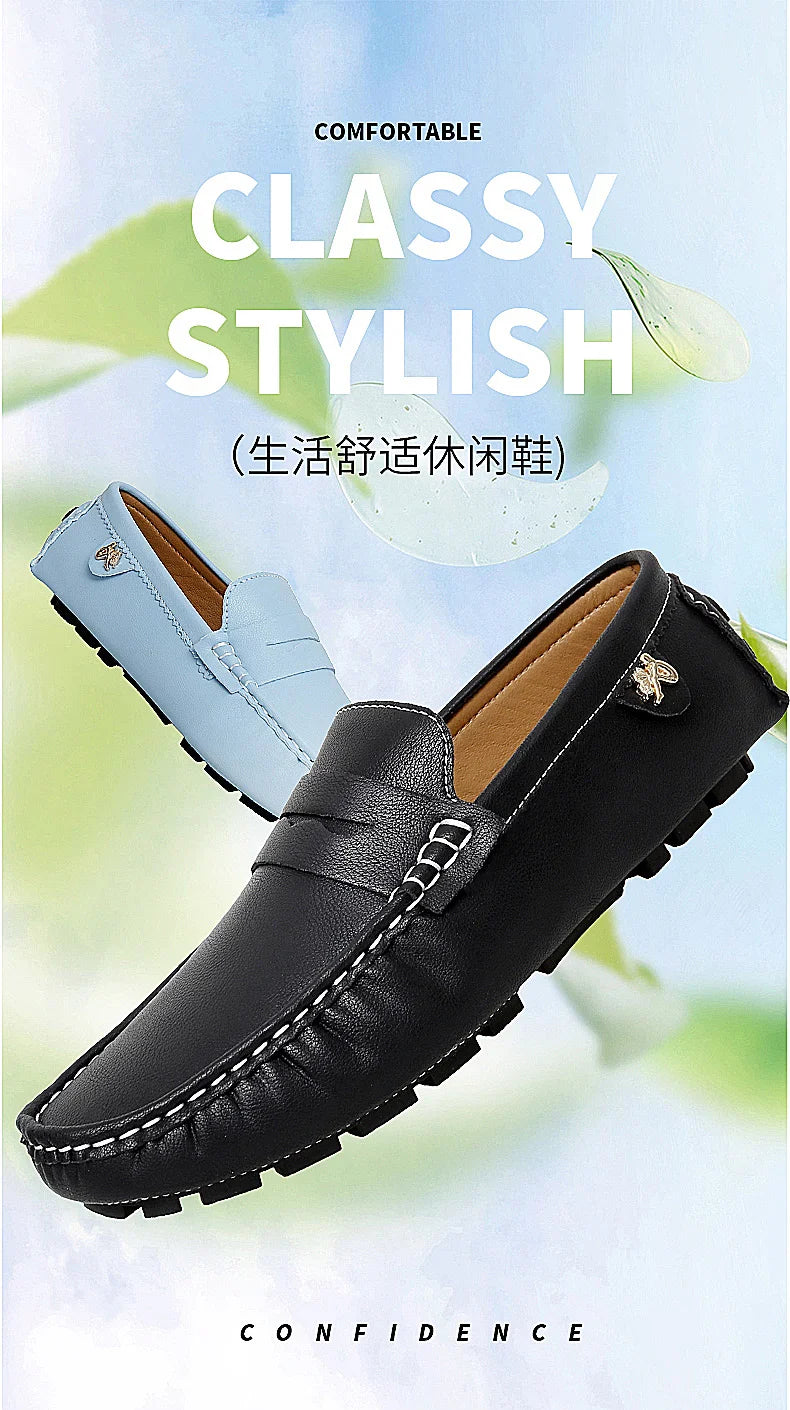 2025 New Handmade Beanie Shoes Men's Soft Sole Lazy Korean Style Trbottomy Easiest for Match Casual Slip-On Driving