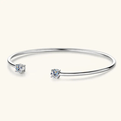 5mm 0.5ct D Moissanite Diamond Cuff Bangle for Women Wedding Bracelet Real Silver 925 Open Bangle Engagement Fine Jewelry