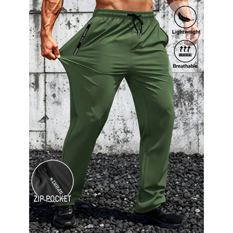 Mens Joggers Pants Men Gift Ice Silk T Shirt Quick Drying Summer Clothes Football Baggy Man Men's Sweatpants Fishing Trousers