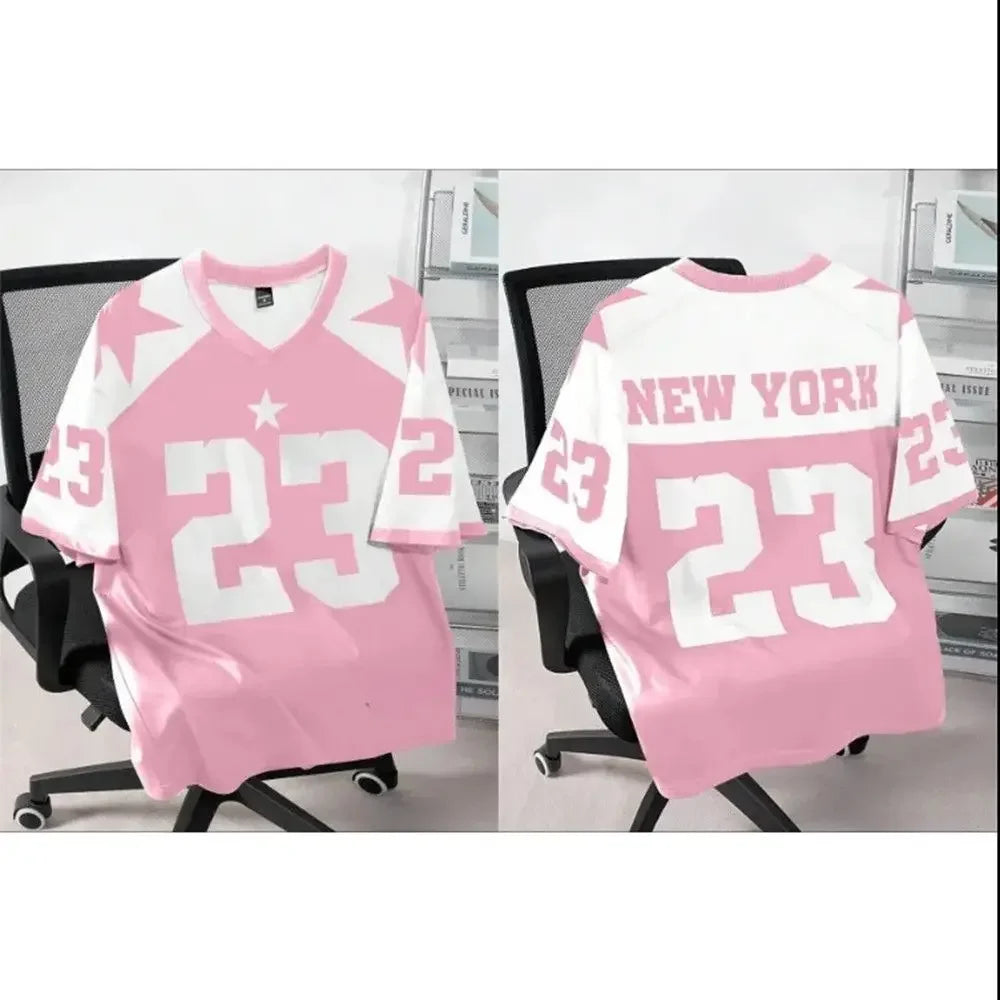 3D New York 23 Printed Men's Street Fashion Short Sleeved T-shirt Breathable Quick Drying Sports Casual T-shirt
