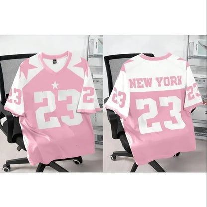 3D New York 23 Printed Men's Street Fashion Short Sleeved T-shirt Breathable Quick Drying Sports Casual T-shirt