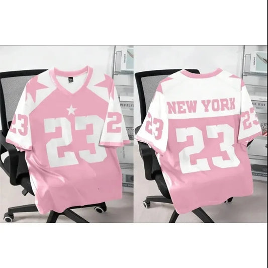 3D New York 23 Printed Men's Street Fashion Short Sleeved T-shirt Breathable Quick Drying Sports Casual T-shirt