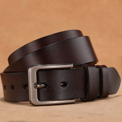High Quality Genuine Leather LONG Large Pin Buckle Male Belts Waist for Mens 110 120 130 140 150 160 170cm Plus Size Men Belts