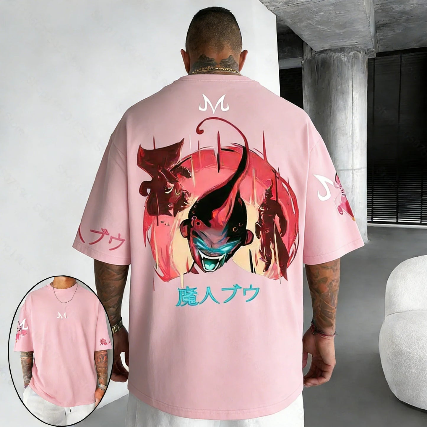 T-shirt Summer New Majin Buu Co Branded Unisex Harajuku Oversized Loose Casual Parent-child Short Sleeved
