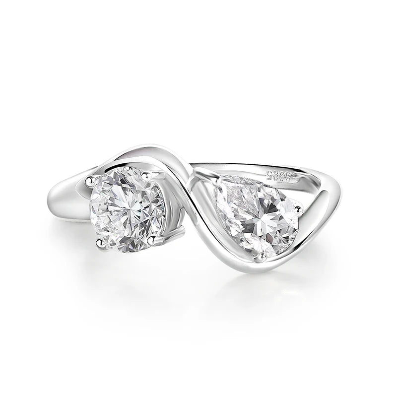 2cttw Certified Moissanite Rings for Women Brilliant Bride Wedding Jewelry 100% 925 Sterling Silver Band Plated 18K Gold