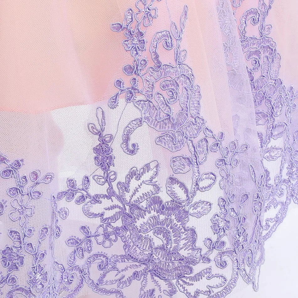 Fashion Girls Rapunzel Dress Up Dresses for Party and Wedding Mesh Lace Girls Dresses Summer Children Girls Party Dresses ASQ03