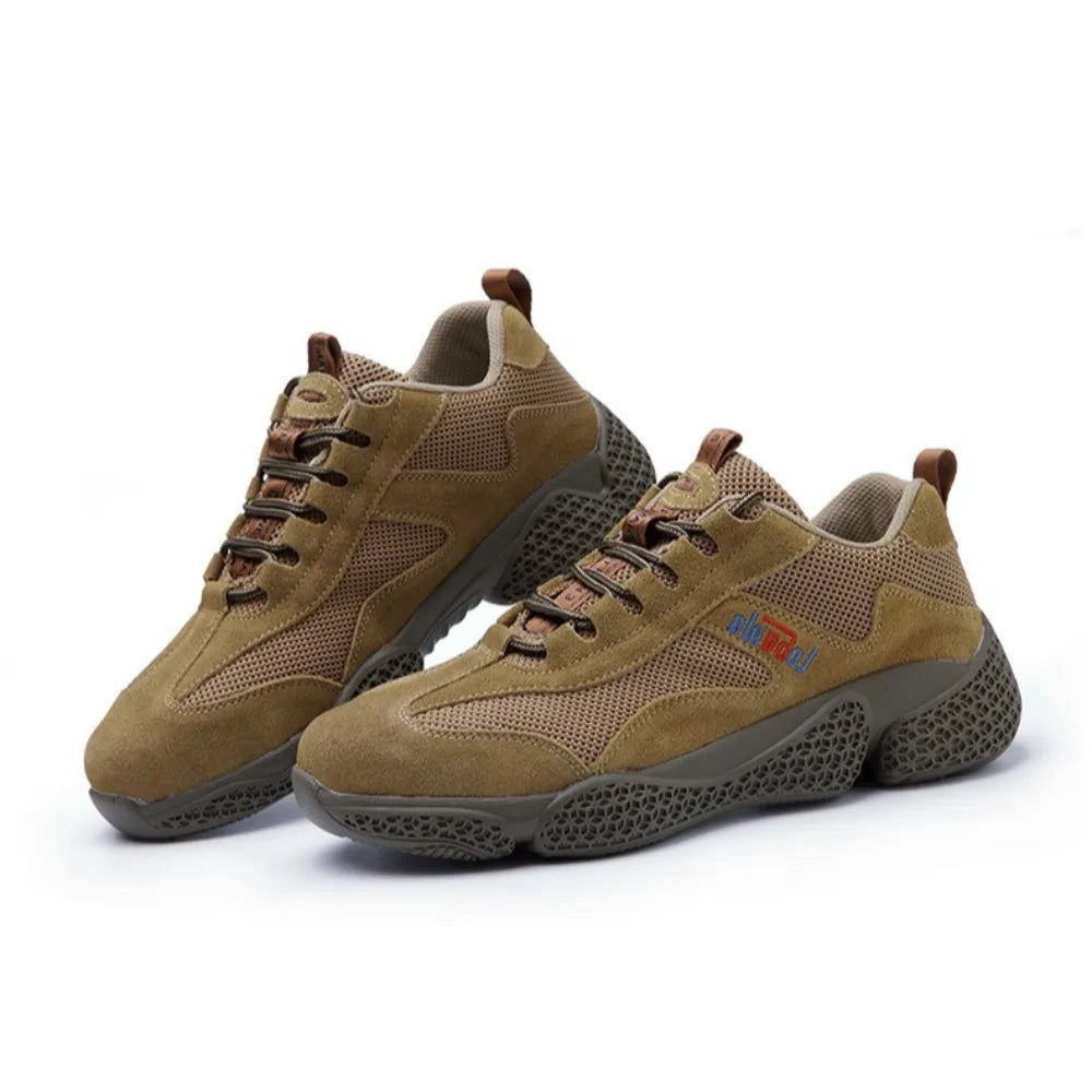 Men's Labor Protection Shoes Steel Toe Caps Lightweight Anti Slip Safety Work Shoes Anti Piercing Smashing Functions