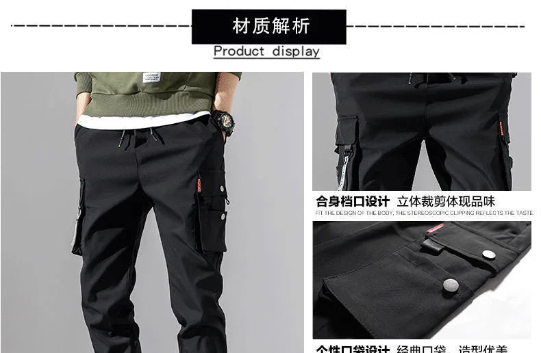New Multi Pockets Harem Pants Trousers Fashion Streetwear Men's Hip Hop Casual Male Track Pants Joggers  5XL extra large