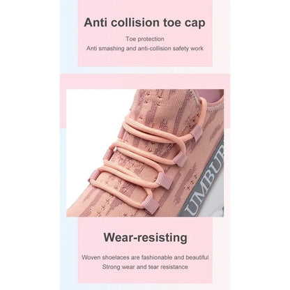 Women's Labor Protection Shoes Anti-Smashing Anti-Piercing Lightweight Breathable Durable Comfortable Work Shoes