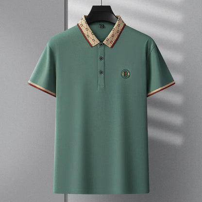 2025 New Summer Men's Business Leisure High end Fashion Boutique Embroidery Original Design Top Short sleeved Polo Shirt