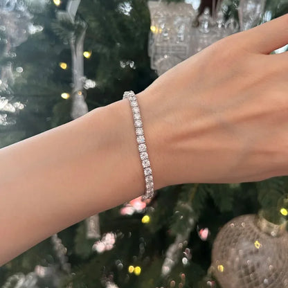 Full Moissanite Tennis Bracelet 925 Silver Plated 18k Gold for Women Man Wedding Party Fine Jewelry Can Pass Diamond Test