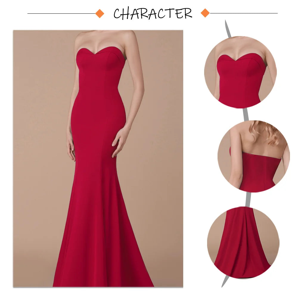 Elegant Women Cocktail Prom Strapless Bridesmaid Dress Royal Blue Graduation Party Classic Evening Dresses Summer 2025