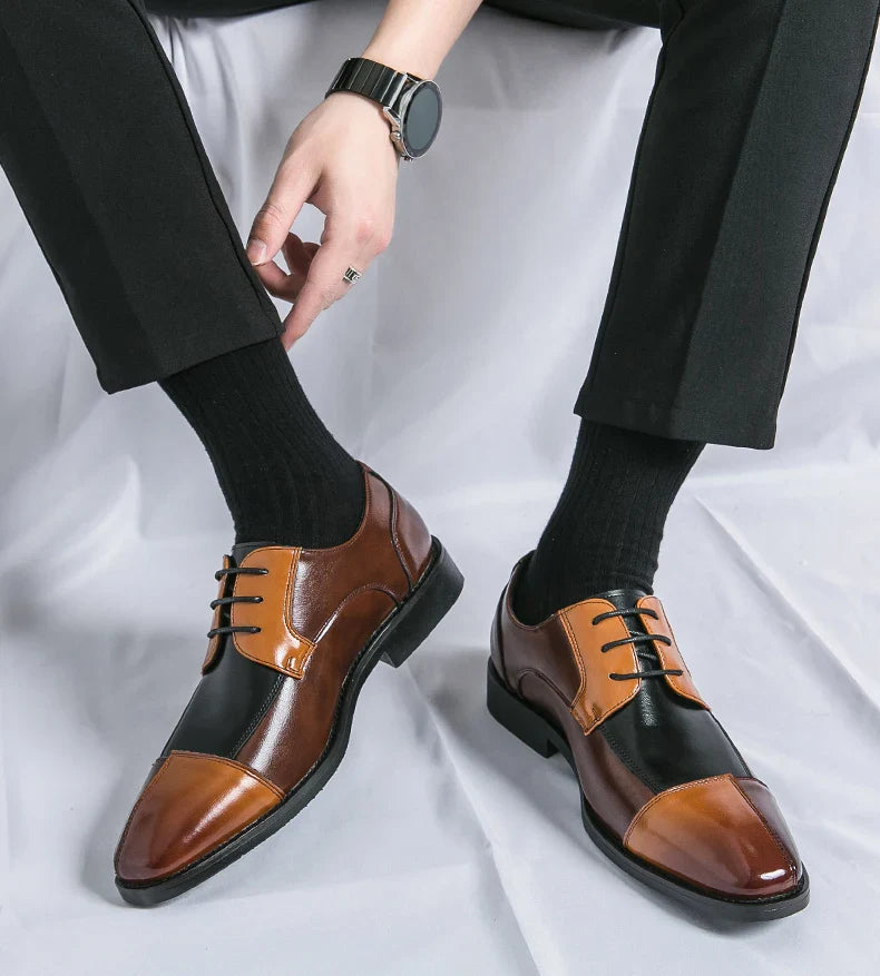 Trend Social Leather Shoes Men Classic Casual Business Leather Shoes Retro Men's Dress Shoes High Quality Office Wedding Leather