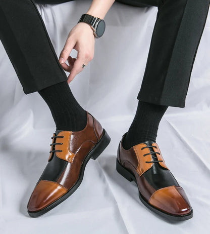 Trend Social Leather Shoes Men Classic Casual Business Leather Shoes Retro Men's Dress Shoes High Quality Office Wedding Leather