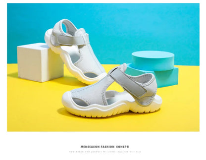 Kids Closed-Toe Sport Sandals Breathable Water Shoes Luxury Non-Slip Summer Beach Shoes Sandals for Toddler Boys Girls