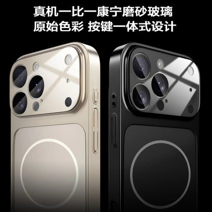 Glass For Magsafe Phone Case For iPhone 17 Air 16 15 14 13 Pro Max Magnetic Wireless Charge Armor Cover